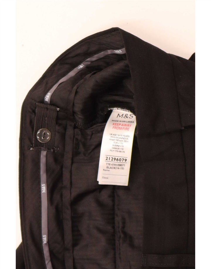 Marks & Spencer Slim-Anzughose für Jungen, 14–15 Jahre, W30 L30, schwarzes Polyester