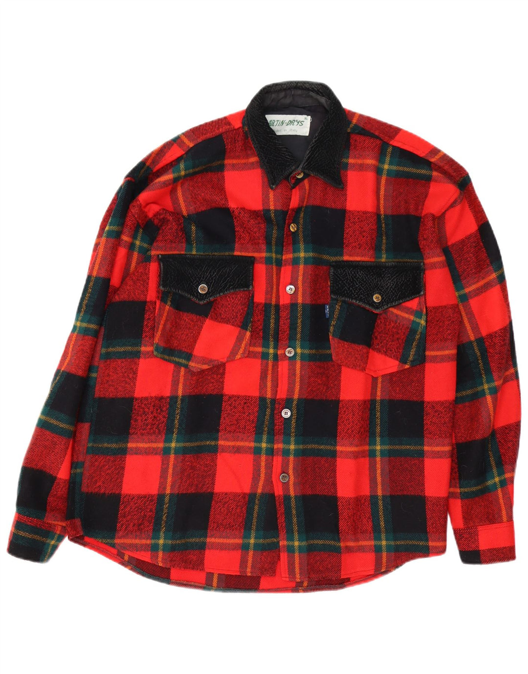 Vintage Herren Flanellhemd XL Rot Karo