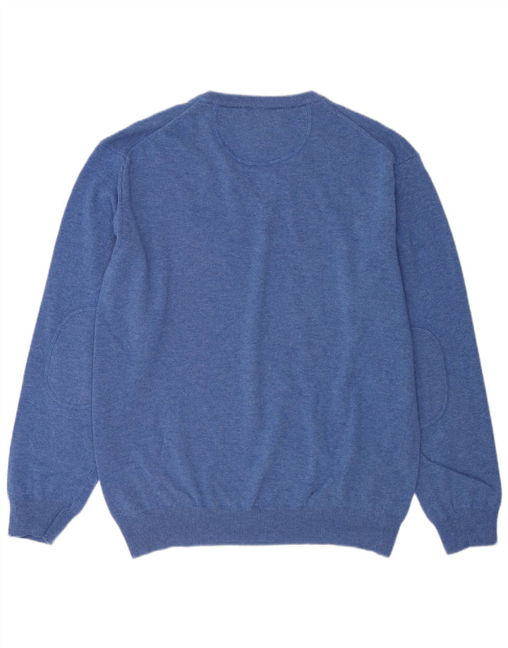 Gant Herren-Pullover mit V-Ausschnitt, 2XL, blaue Wolle