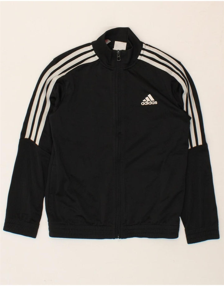 ADIDAS Boys Tracksuit Top Jacket 9-10 Years Black Polyester Vintage Adidas and Second-Hand Adidas from Messina Hembry 