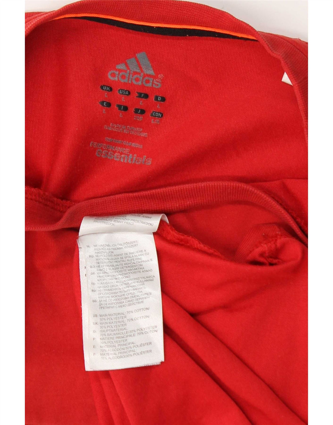 Adidas Herren Climalite T-Shirt Top Große rote Baumwolle