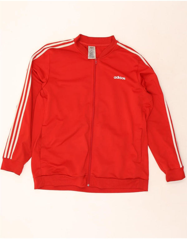ADIDAS Mens Tracksuit Top Jacket 2XL Red Polyester