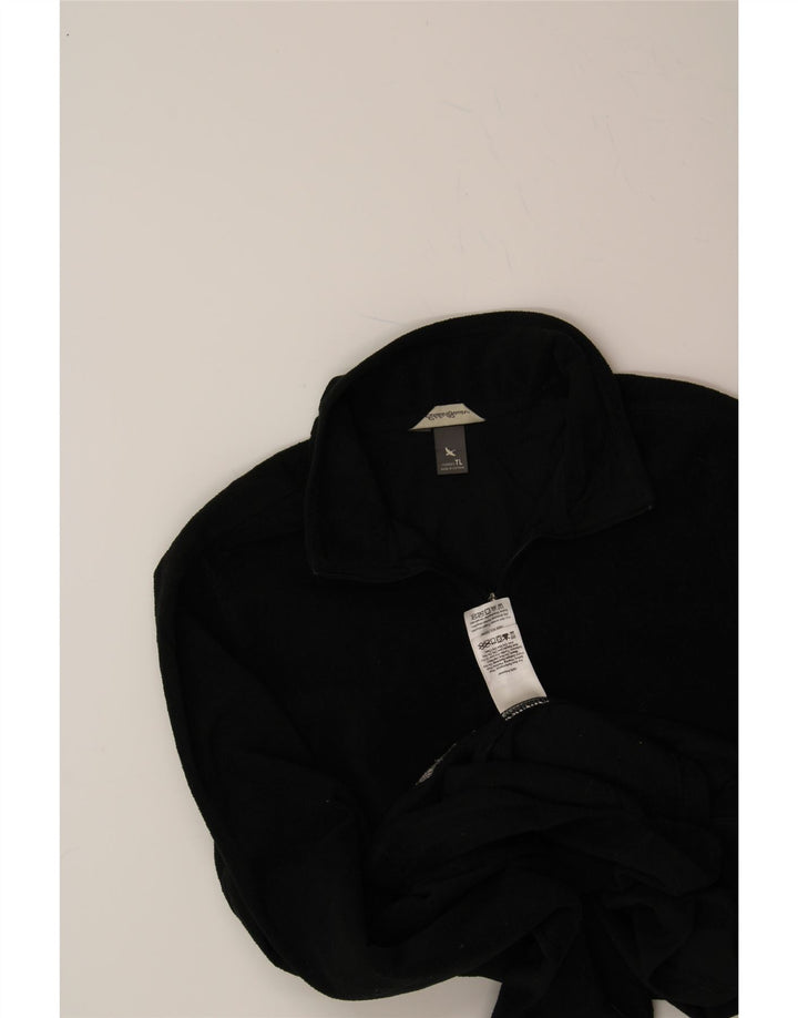 EDDIE BAUER Womens Zip Neck Fleece Jumper UK 16 Large Black Polyester Vintage Eddie Bauer and Second-Hand Eddie Bauer from Messina Hembry 