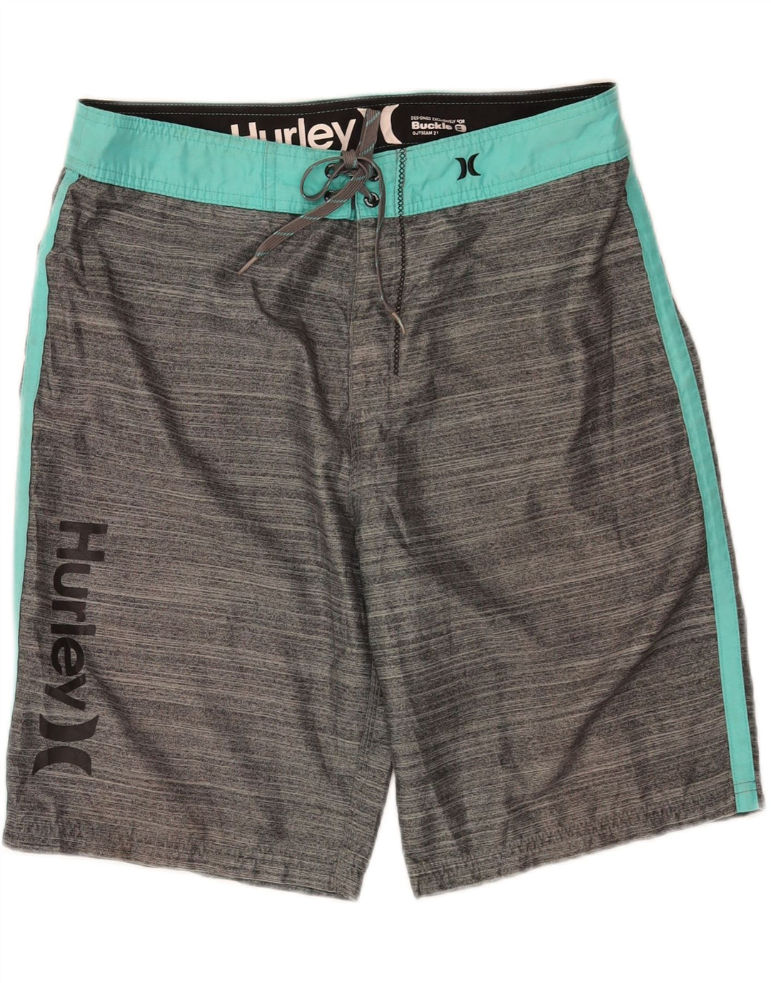 Hurley Herren-Badeshorts mit Grafik, groß, Grau, Farbblock