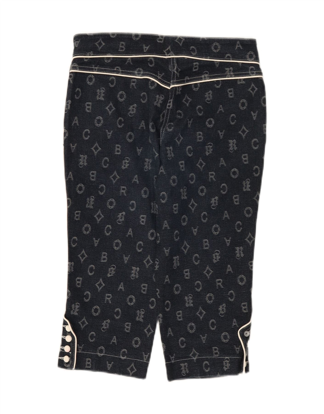 Roccobarocco Damen Caprihose IT 42 Medium W28 L17 Marineblau Geometrisch