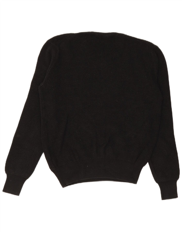 All Saints Herren-Pullover mit Rundhalsausschnitt, groß, aus schwarzer Baumwolle