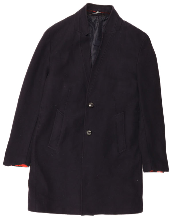 Zara Herrenmantel UK 44 2XL Marineblau Polyester