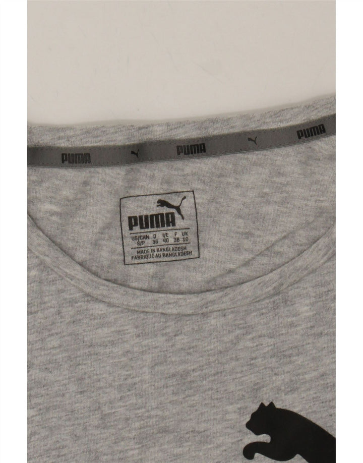 PUMA Womens Graphic T-Shirt Top UK 10 Small  Grey Vintage Puma and Second-Hand Puma from Messina Hembry 