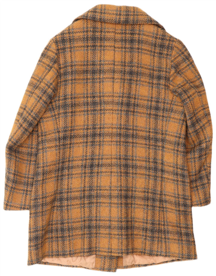 Vintage Damen Mantel UK 8 Small Brown Check