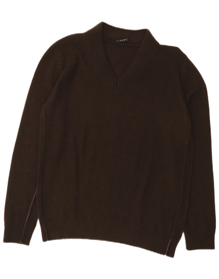 Sisley Damen-Pullover mit V-Ausschnitt, Gr. 14, Braun