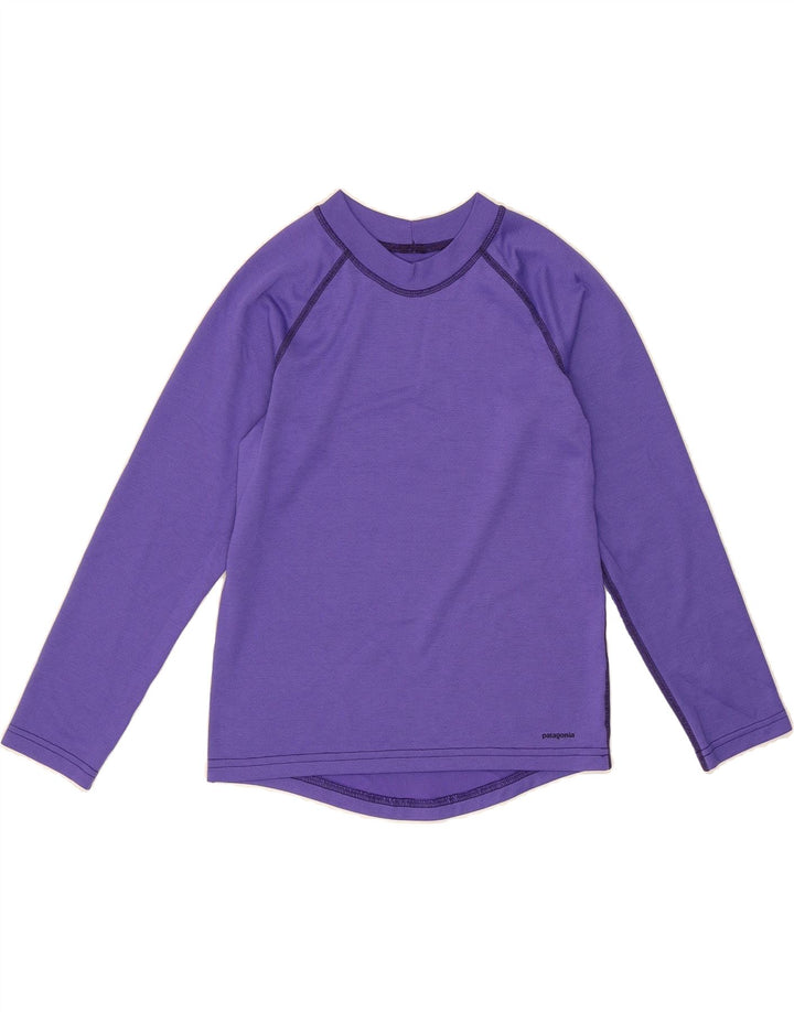PATAGONIA Girls Top Long Sleeve 9-10 Years Medium Purple Polyester Vintage Patagonia and Second-Hand Patagonia from Messina Hembry 