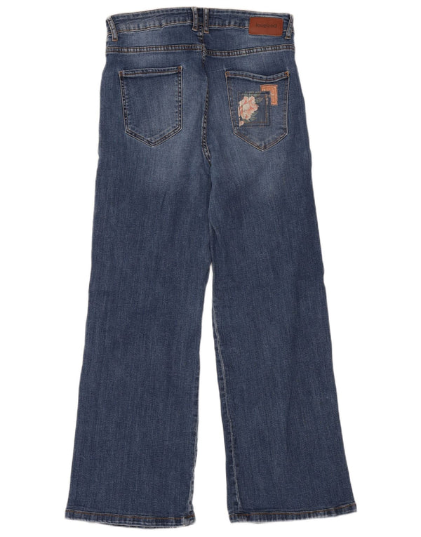 Desigual Damen-Jeans mit hoher Taille und weitem Bein, EU 30, XL, W30, L29, blaues Patchwork