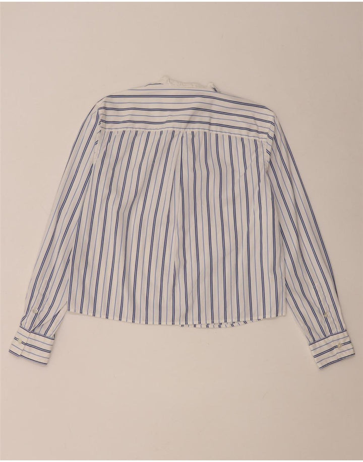 Polo Ralph Lauren Damen-Pullover-Hemd, US 4, klein, weiß gestreift, Baumwolle