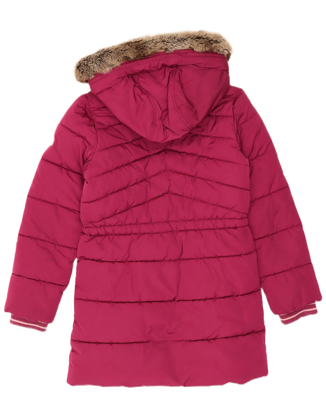 Joules Wattierter Mantel mit Kapuze für Mädchen, 9–10 Jahre, Rosa, Polyester