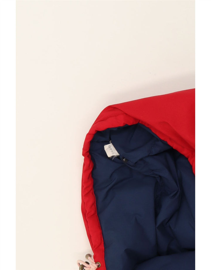 VINTAGE Womens Hooded Windbreaker Jacket UK 16 Large Red Colourblock Vintage Vintage and Second-Hand Vintage from Messina Hembry 