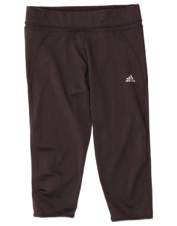 Adidas Damen Climalite Capri Leggings UK 16/18 Large Schwarz Polyester