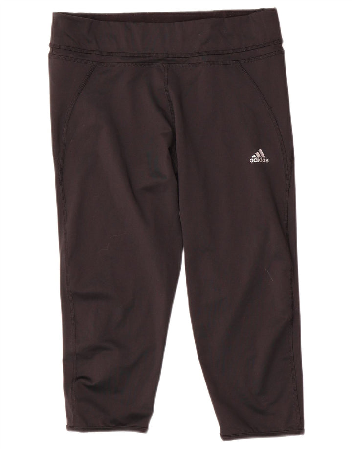 Adidas Damen Climalite Capri Leggings UK 16/18 Large Schwarz Polyester