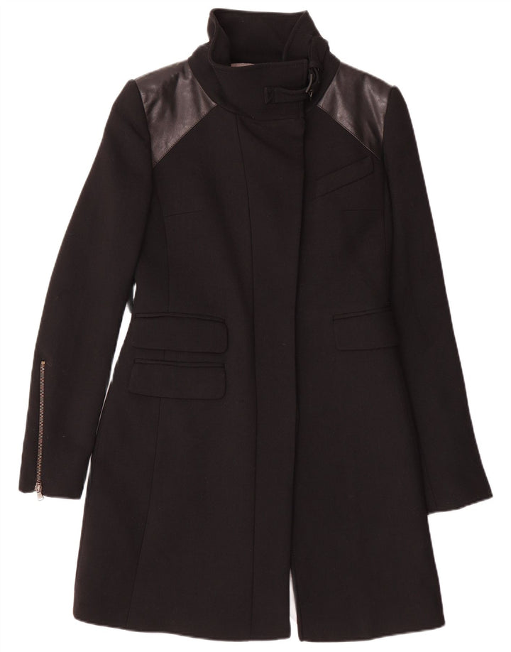 PINKO Damenmantel UK 8 Small Schwarzer Colourblock-Acetat