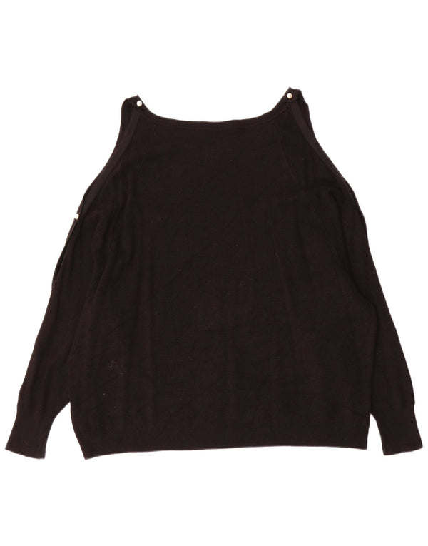 Zara Damen-Pullover, schulterfrei, U-Boot-Ausschnitt, Gr. 42, Größe L, Schwarz