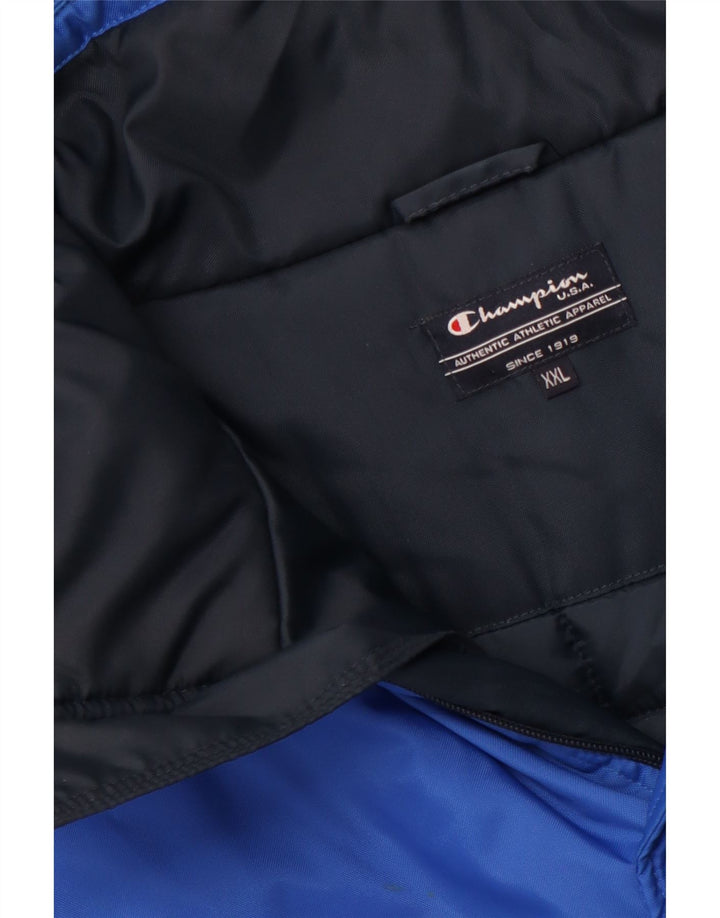 CHAMPION Herren Loose Fit Kapuzenmantel, wattiert, UK 44 2XL, Blau, Polyamid