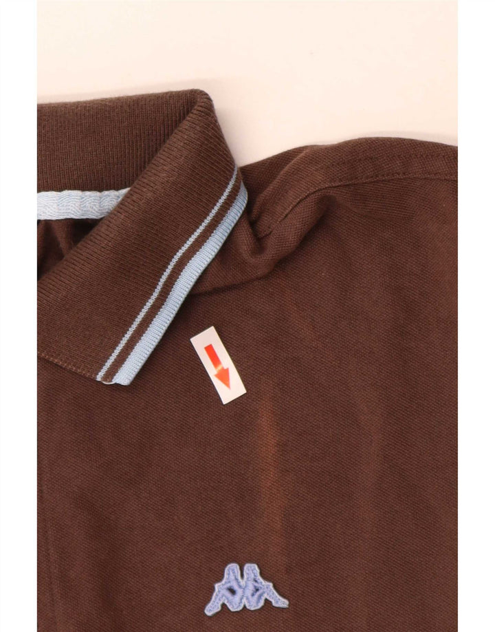 Kappa Herren-Poloshirt, große braune Baumwolle