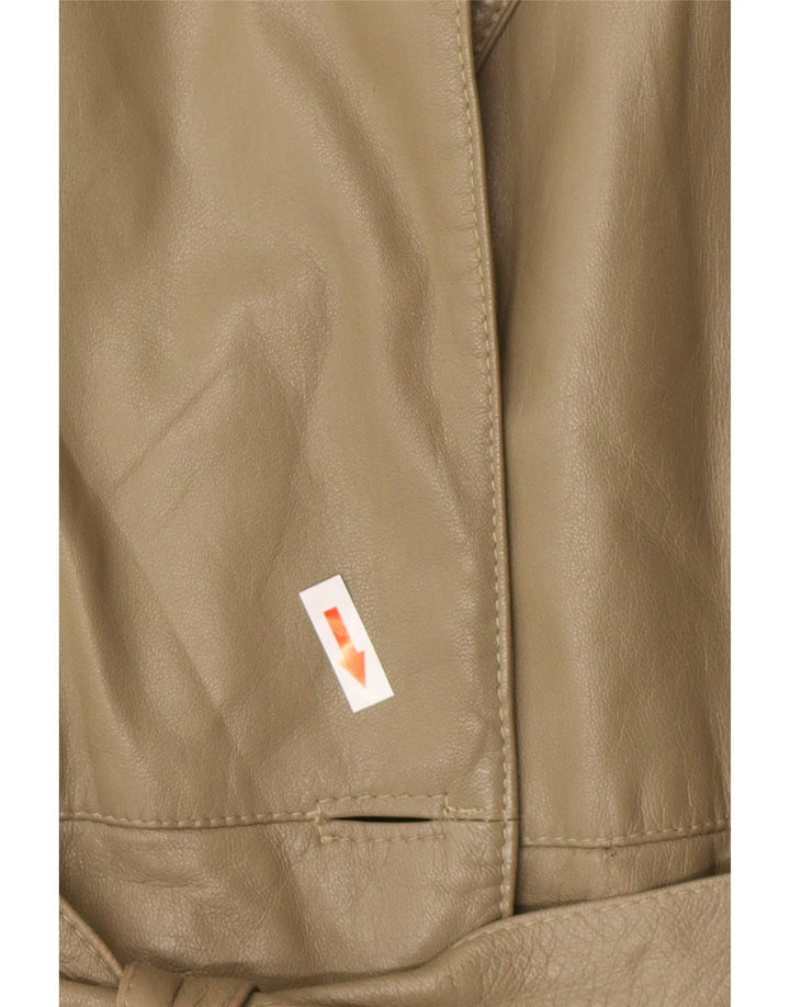 Vintage Damen Lederjacke UK 16 Large Khaki