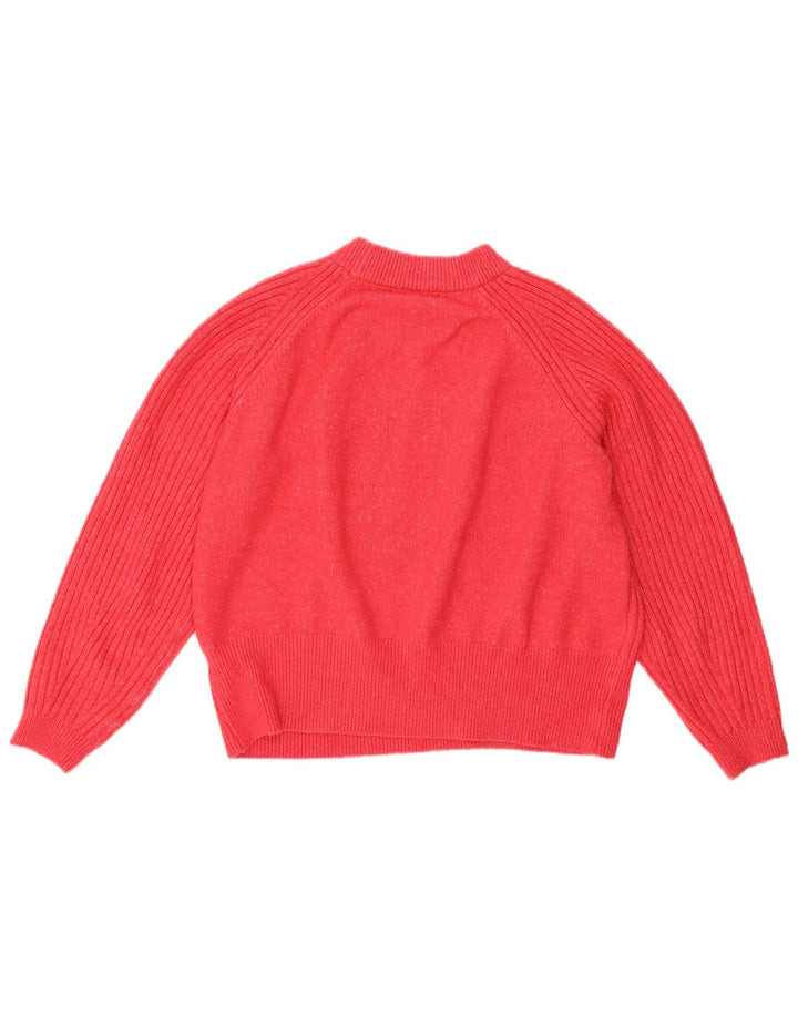 Marks & Spencer Damen Crop Pullover mit Rundhalsausschnitt, UK 14, Mittelrosa