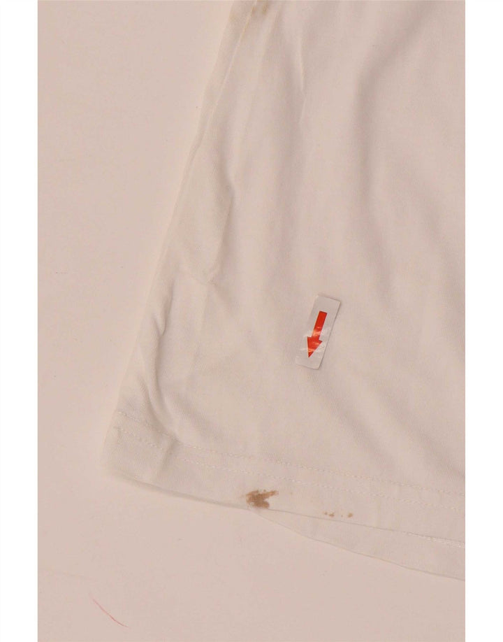 Champion Damen Grafik-T-Shirt-Oberteil UK 12 Medium Weiß