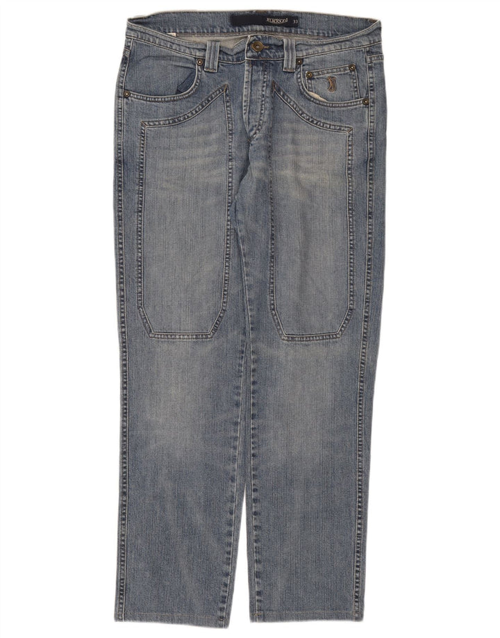 Jeckerson Herren Straight Jeans W33 L29 Blaue Baumwolle
