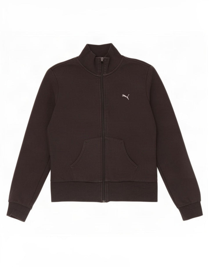 Puma Damen-Trainingsanzug-Oberteiljacke UK 12 Mittelschwarze Baumwolle