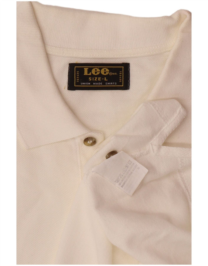 LEE Herren-Poloshirt, groß, weiße Baumwolle