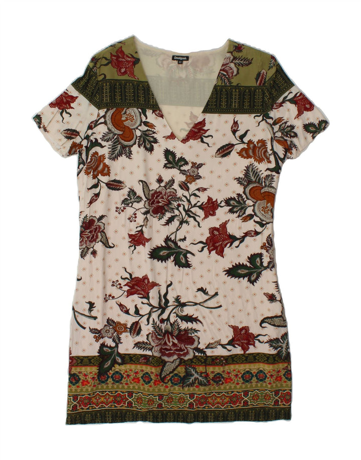 DESIGUAL Womens Graphic Shift Dress EU 42 Large Multicoloured Floral Vintage Desigual and Second-Hand Desigual from Messina Hembry 