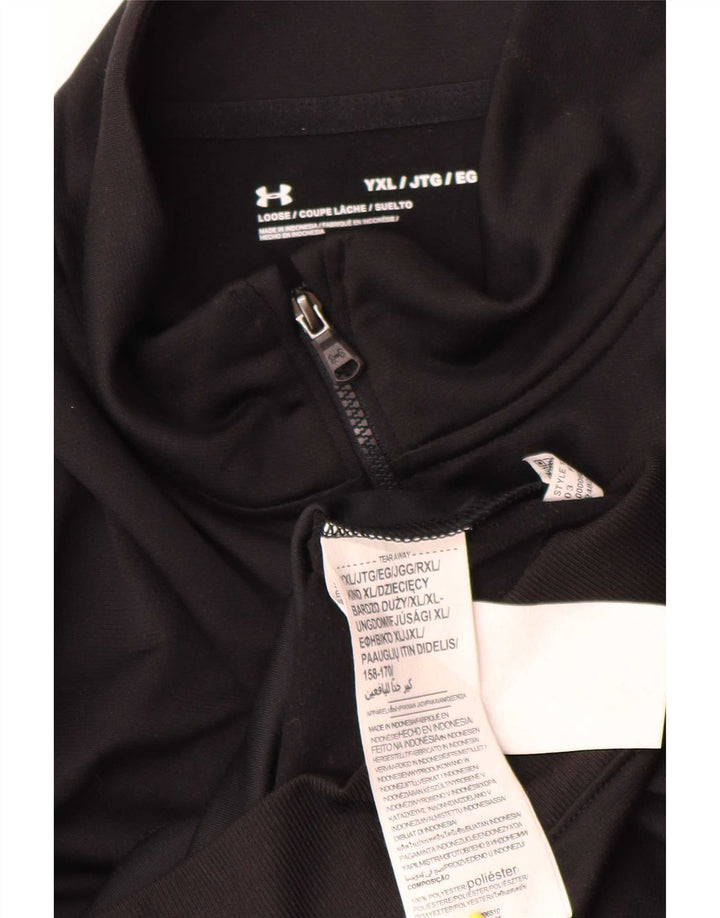 Under Armour Jungen-Trainingsanzug-Top-Jacke, 14–15 Jahre, XL, schwarzes Polyester