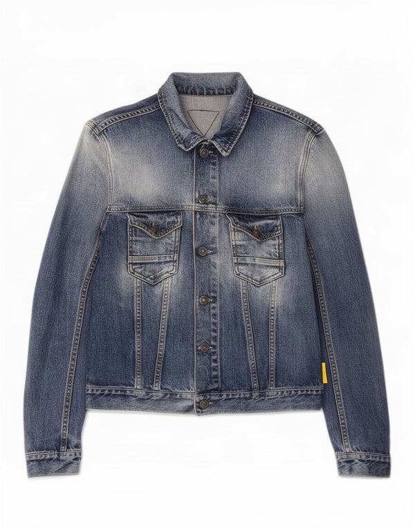 Meltin' Pot Womens Acid Wash Jeansjacke UK 14 Mittelblaue Baumwolle