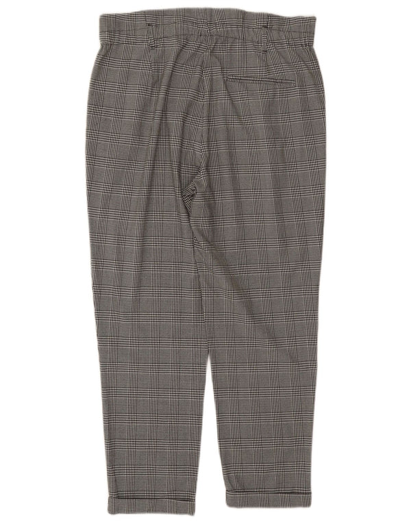 Zara Damen Trafaluc verkürzte Hose, groß, W30, L26, grauer Hahnentrittmuster