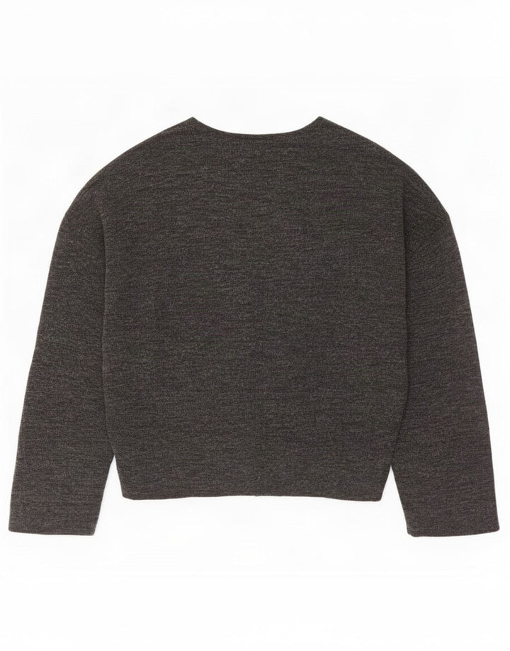 Übergroßes Blusenoberteil für Damen von Zara, UK 10, Größe S, grau geflecktes Polyester