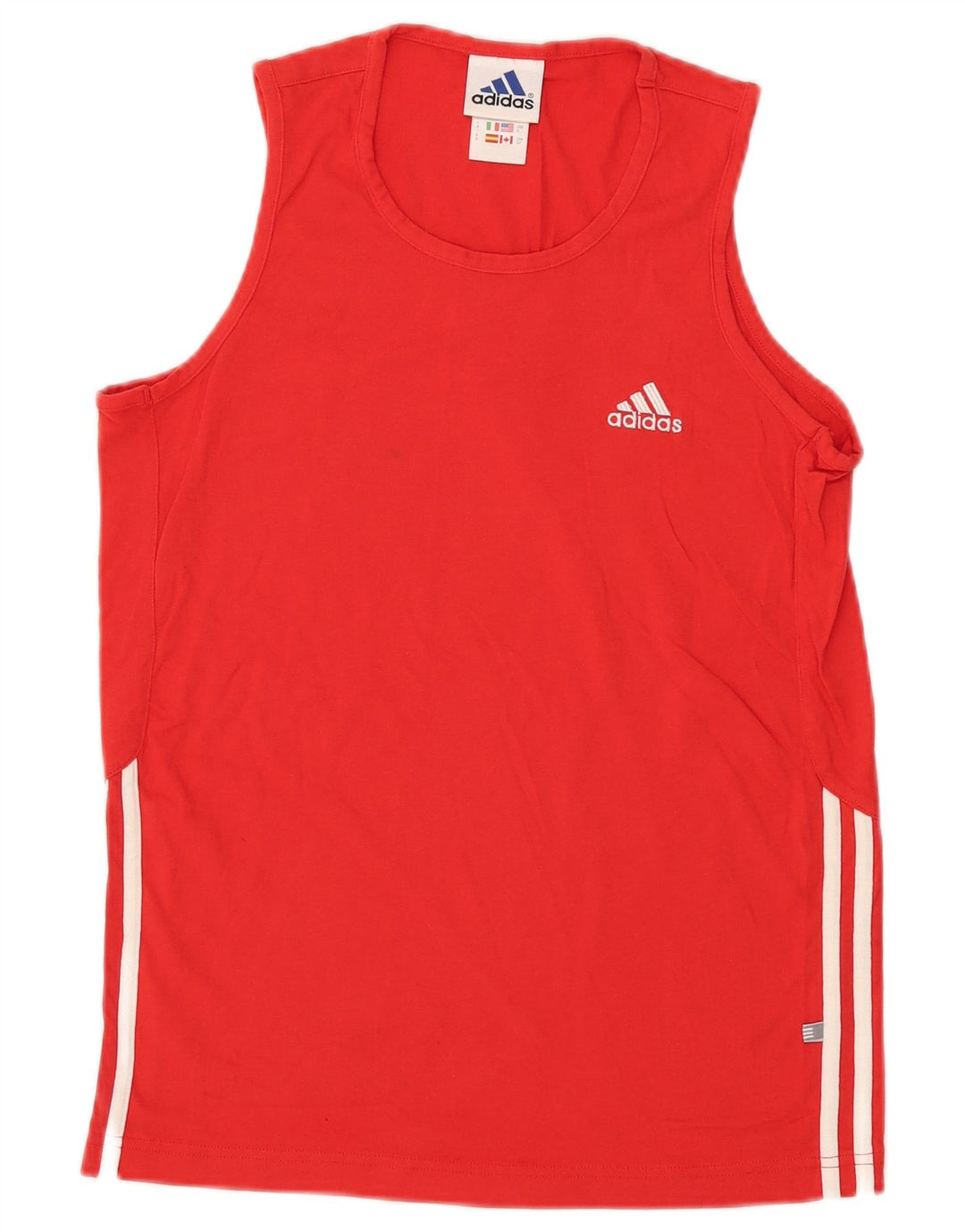 Adidas Herren Weste Top UK 36/38 Small Rote Baumwolle