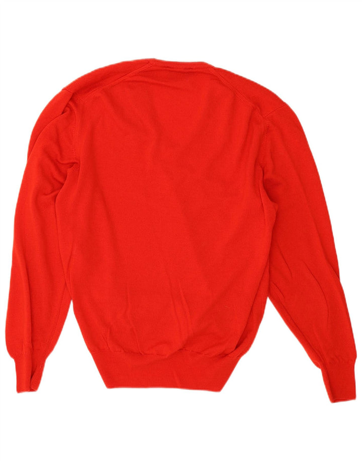 Vintage Herren Pullover mit V-Ausschnitt IT 50 Mittelroter Kaschmir