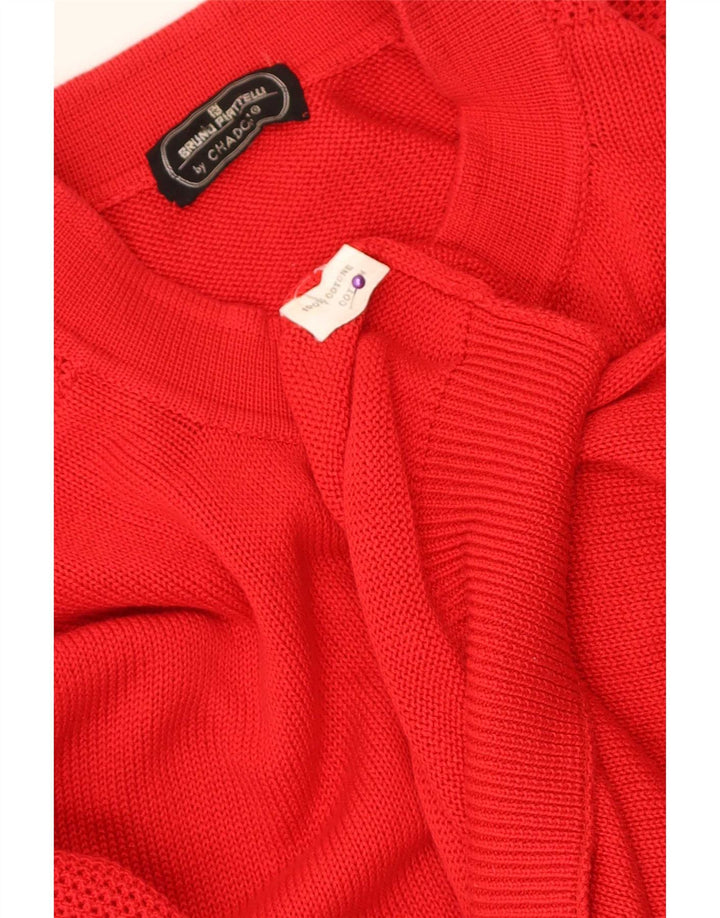Vintage Herren Cardigan Pullover Große rote Baumwolle
