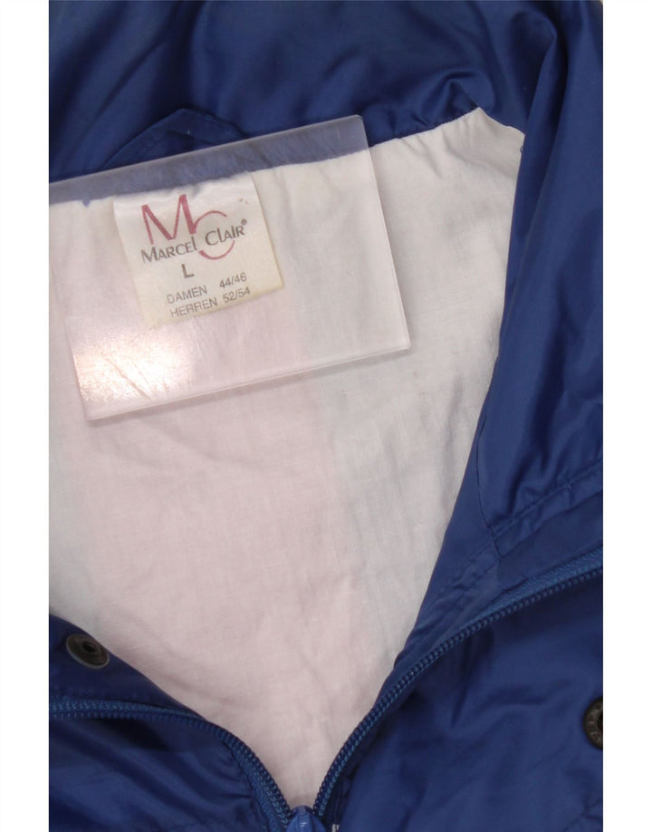 MARCEL CLAIR Herren-Regenjacke mit Kapuze, UK 40, Größe L, Blau, Farbblock