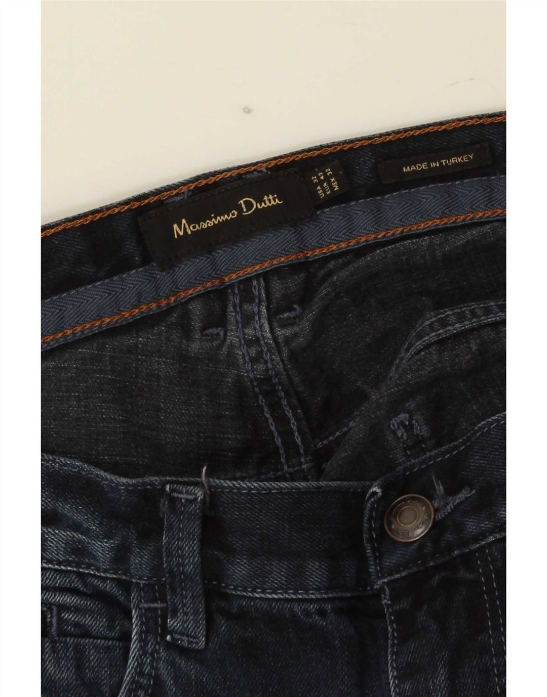 Massimo Dutti Herren Straight Jeans EU 42 Large W32 L32 Marineblau