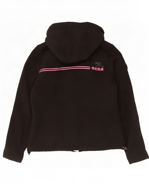 Superdry Damen-Windbreakerjacke mit Kapuze, UK 12, mittelschwarz