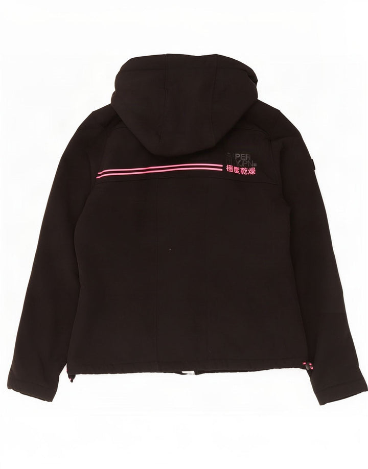Superdry Damen-Windbreakerjacke mit Kapuze, UK 12, mittelschwarz