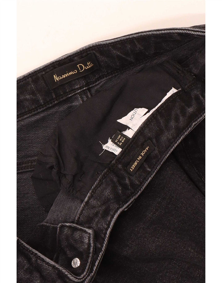 Massimo Dutti Damen Straight Jeans EU 40 Medium W30 L29 Schwarz