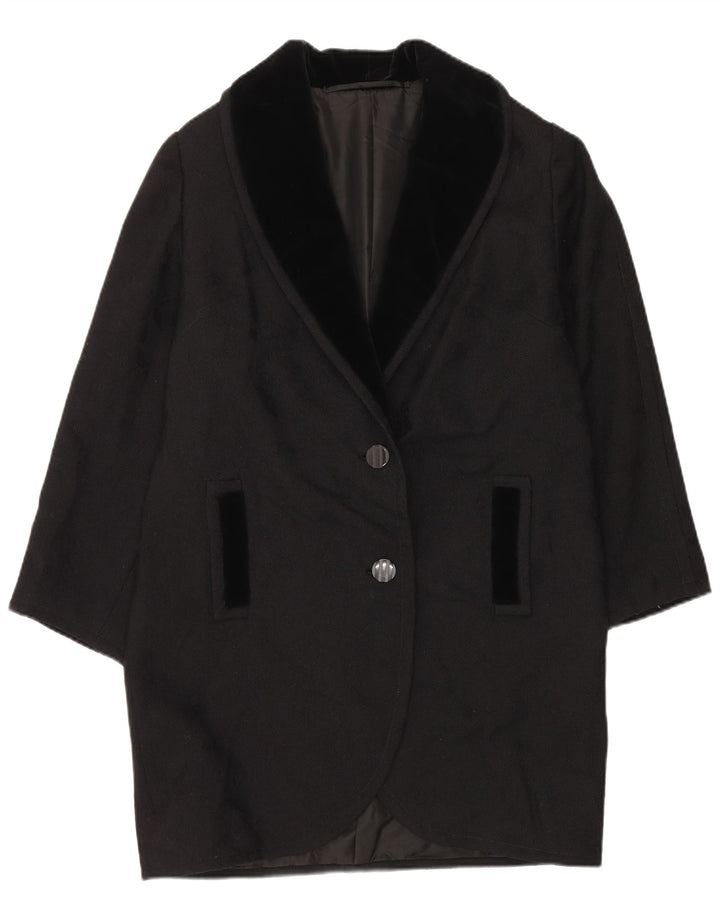 VINTAGE Damen Mantel UK 18 XL Schwarz