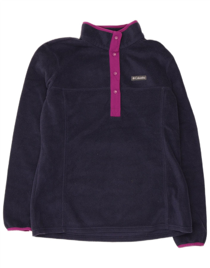Columbia Damen-Fleecepullover mit Knopfkragen, UK 16, Größe L, Marineblau, Polyester