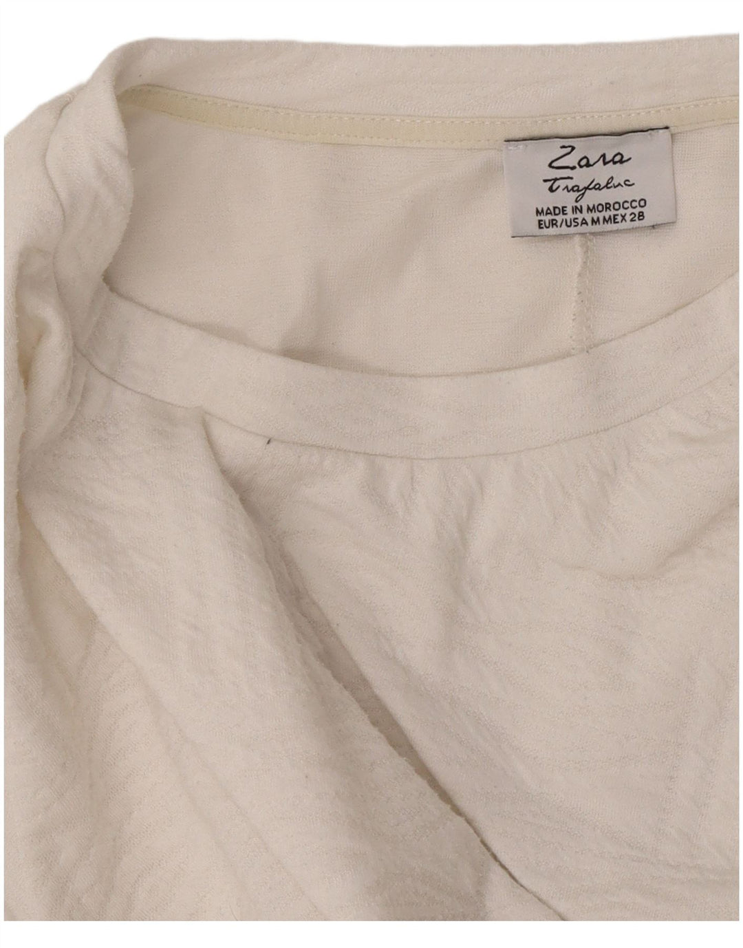 Zara Damen Trafaluc A-Linien-Kleid UK 12 Mittelweiß