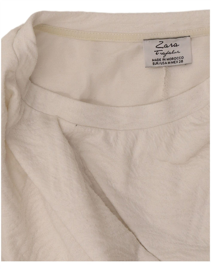 Zara Damen Trafaluc A-Linien-Kleid UK 12 Mittelweiß