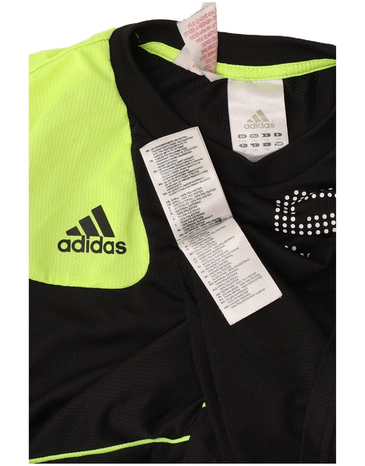 Adidas Jungen T-Shirt mit Grafik, 9–10 Jahre, schwarzes Colourblock-Polyester