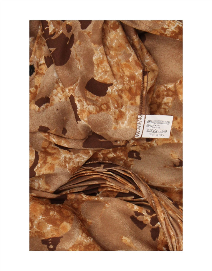 Vintage Damen Hemdbluse UK 16 Großes beige geblümtes Polyester